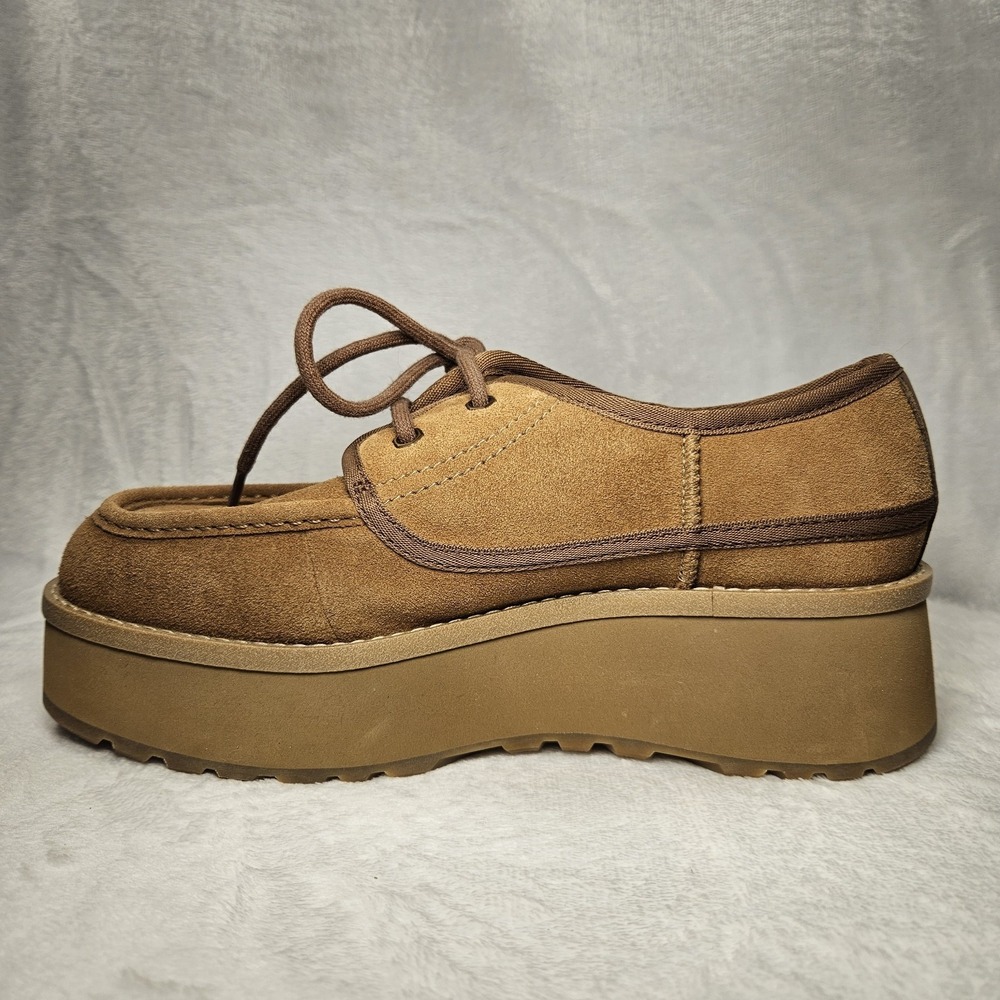 New UGG Cityfunc Lace Platform Sneakers Chestnut Suede Women's 8 (Tiny Defect) - Picture 11 of 12